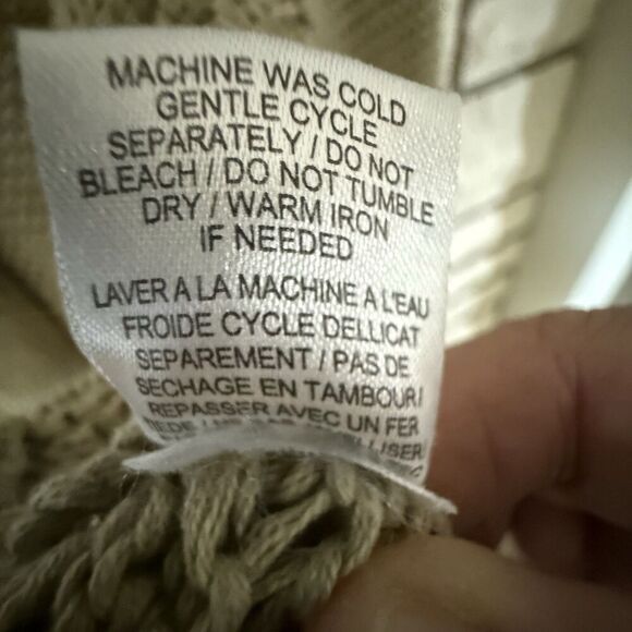 VTG Parish Nation E05-2006 NY Fisherman Cardigan Mens Large Cream Cable Knit - Picture 3 of 12